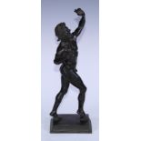 Italian Grand Tour School (19th century), a verdigris patinated bronze, Dancing Faun, after the