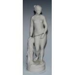 A 19th century parian ware figure, The Greek Slave, after Hiram Powers (American, 1805-1873), 29.5cm