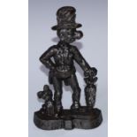 A cast iron novelty caricature door stop, as Ally Sloper, 27cm high