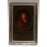 English and Irish Political History - a George III reverse engraving on glass, portrait of Sir