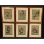 After A.J. Gough, a set of six hunting prints, chromolithographs, [n.d., c. 1925], 21cm x 16cm,