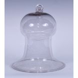 A 19th century glass smoke bell, 28cm high