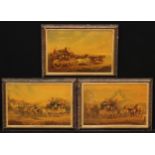 Interior Decoration - a set of three furnishing prints, Coaching Scenes, Changing Horses, Waking