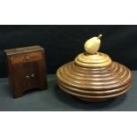 A 19th century mahogany novelty money box, as a miniature sideboard, frieze drawer with coin