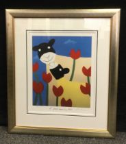 Mackenzie Thorpe, by and after, A Good Morning Kiss, signed, limited edition, 238/850, lithograph
