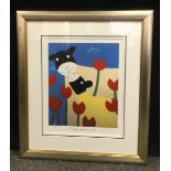 Mackenzie Thorpe, by and after, A Good Morning Kiss, signed, limited edition, 238/850, lithograph