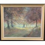 Michael Humphries, Autumn in Parham Park, signed. oil on canvas, 64cm x 78.5cm