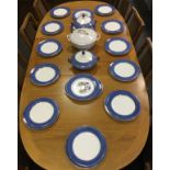 A Wood Ware Powder Blue dinner service, for twelve, printed marks