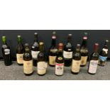 Wines and Spirits; 1980's red wines, Chianti 150cl two bottles, Corbieres 150cl, etc, (12).