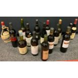 Wines and Spirits; Shiraz, Beaujolais, Cabernet Sauvignon, etc, sixteen bottles.