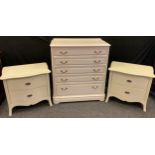 A modern Olympus five drawer Chest with graduated drawers, 102cm high, 93cm wide, 47.5cm deep; a