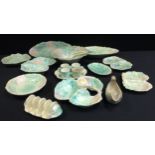 Avon Ware - moulded in relief with leaves, in pastel tones, comprising dishes, salad servers, etc