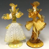 A Murano Glass Figure, 'The Courtesan', by Franco Giancarlo Toffolo, signed 'Franco Toffolo' to