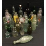 A 19th century glass cod neck bottle, marked 'Bags Bros. Canal Walk, Portsmouth'; a 19th century, J.