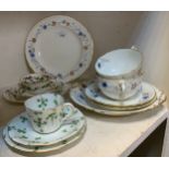 A Pair of Crown Derby 7392 pattern cups and saucers, c.1905; and two Crown Derby 7392 pattern