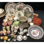 Ceramics and Glass; Royal Doulton commemorative plates, crested wear, carnival glass, foley china,