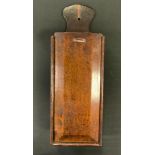 A 19th century oak candlebox, slide cover, 41.5cm long, 14cm wide, 8.5cm deep.