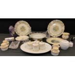 Ceramics & Glass - a Belleek porcelain planter; others continental; Booths Bayonne plates; spice