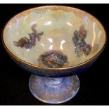 A Wedgwood lustre Dragon pattern pedestal bon-bon dish, number Z4829, 8cm high, printed Portland