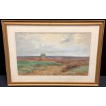 English School (early 20th century) Fens Landscape with Windmill indistinctly signed, watercolour,