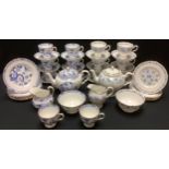 A Royal Tuscan Love in the Mist tea service, for six, comprising cups, saucers, side plates,