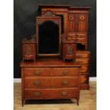 A late Victorian matched two piece bedroom suite, comprising wardrobe, 204cm high, 131.5cm wide,