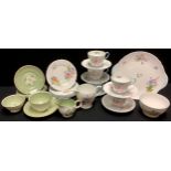 A Shelley Wild Flowers tea service, for five; a Susie Copper Breakfast cup, saucer, side plates,