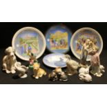 Ceramics - Limoge limited edition plates; a Nao figure; a Lladro goose; Russian Tiger cub; etc