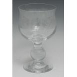 A 20th century English commemorative engraved glass, engraved with 1977 Elizabeth II God Save The