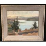 English Impressionist School Lake Scene indistinctly signed R S 37, oil on canvas, 41.5cm x 52cm