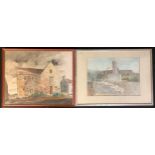 Enok Sweetman The Old House with Passing Figure signed, watercolour, 48.5cm x 61cm; another,