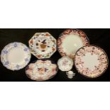 A Royal Crown Derby Imari 8687 pattern octagonal plate, 22.5cm wide, printed mark; other Royal Crown