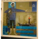 Joyce Head, 'Saint Nicholas', Fabric Collage, 100cm x 100cm. Provenance: collection label to verso