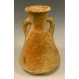 Antiquities; an Aztec two-handled vase, 14.5cm tall. Provenance: collection label to verso