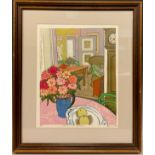 Joan Lock, by and after, Interior with Dahlias, signed, titled, and numbered 6/16, in pencil to