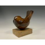 Bryan Blumer (British School, 20th century), 'Bird', carving in lignum vitae wood, 14.5cm tall.