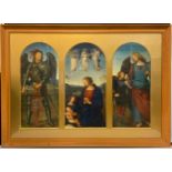 After Perugino, 'Adoration of the Infant Christ', Tripych lithograph, 70cm x 100cm. Provenance: