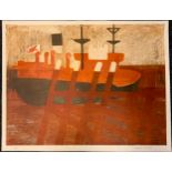 Geoffrey Elliott, by and after, 'Coal Ship', signed and numbered 18/20 in pencil to margin, print,