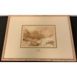 Thomas Allom (1804-1872), Glencoe, sepia watercolour, 11.5cm x 17cm. Provenance: collection label to