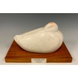 Carol Acworth, 'Sleeping Duck', alabaster carving, 13.5cm tall. Provenance: collection label to