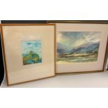 Mary Fryer, 'Imaginary Landscape', watercolour, 21cm x 16cm; M. K. Dean, 'Storm Clouds over