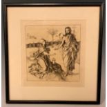 Martin Schongauer (c. 1445-1491), by and after, 'Christus and Magdalena', original etching, 19cm x