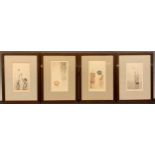 Martin Wave, by and after, a set of four; Games I, II, III, and IV, each signed, titled, and