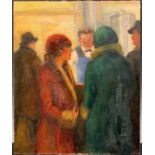 Georges van Houten (1888-1964), 'At the Bar, Paris 1928', signed, oil on canvas, 73cm x 60cm.
