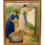 Georges van Houten (1888-1964), 'A Morning's Washing', signed, oil on canvas, 72cm x 59cm.