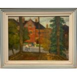 Jack E. Millar, 1921-2006, 'Red House', oil on canvas, 56cm x 76cm. Provenance: collection label