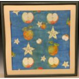 C. Ellis, Apples and Star Fruit, mixed media, 61cm x 61cm. Provenance: collection label to verso