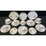 A Shelley Spring Flowers tea service, for six, printed marks