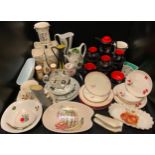 Decorative ceramics - Crown Devon, Fieldings, 6 piece coffee service; Carlton ware; Burleigh ware;