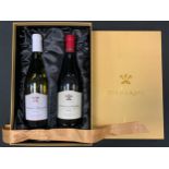 A Highgrove estates presentation box, Macon-Davaye 2015 & Cotes Du Rhone 2016, with Clarence House